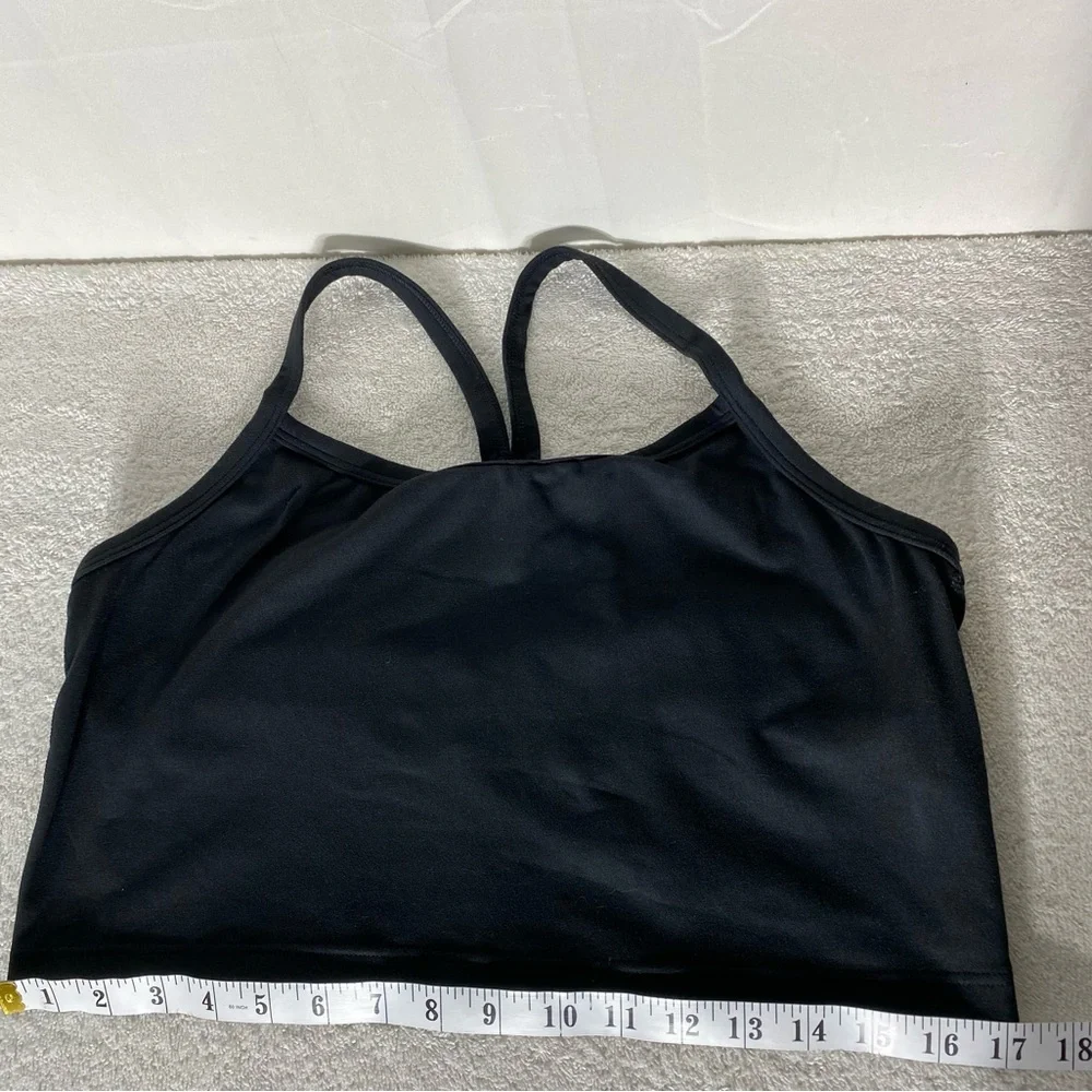 Aerie Offline Black Recharge Minimal Control Sports Bra Cropped Tank Bra XL - Picture 13 of 13
